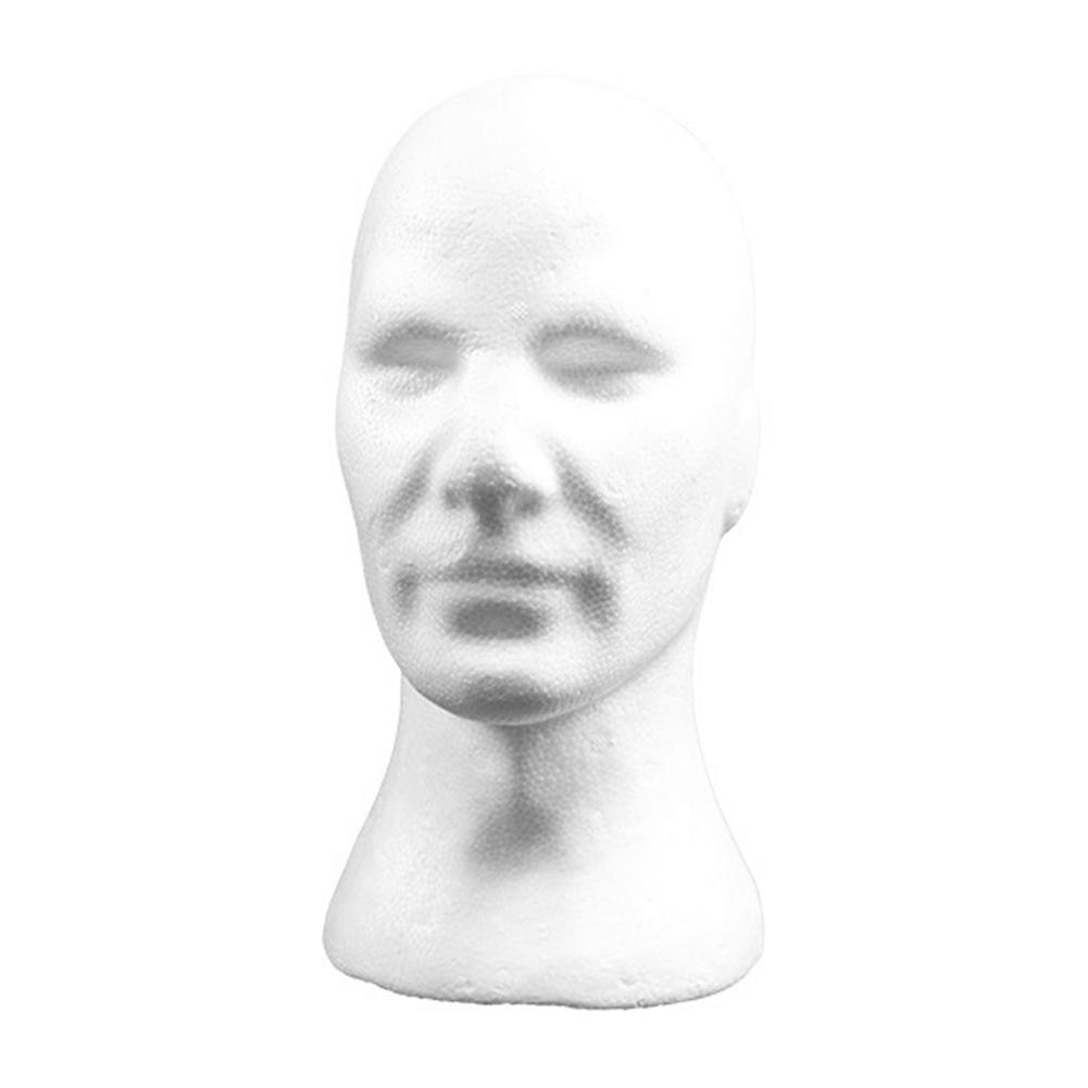 Plus size mannelijk mannequin hoofd diy rekwisieten hoofddeksels display mal schuim hoofd model hoedenhouder piepschuim hoofd vrouwen schuim hoofd voor pruik: Default Title