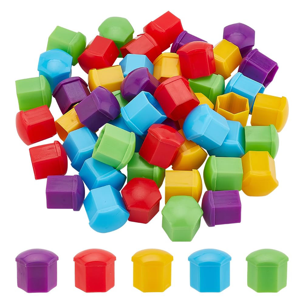 20 piezas cubiertas universales para tuercas de rueda 17/19/21mm-tapas para pernos de rueda a prueba de ust para coche, SUV, camión | Protección y decoración exterior: M14x1.75 / Blanco