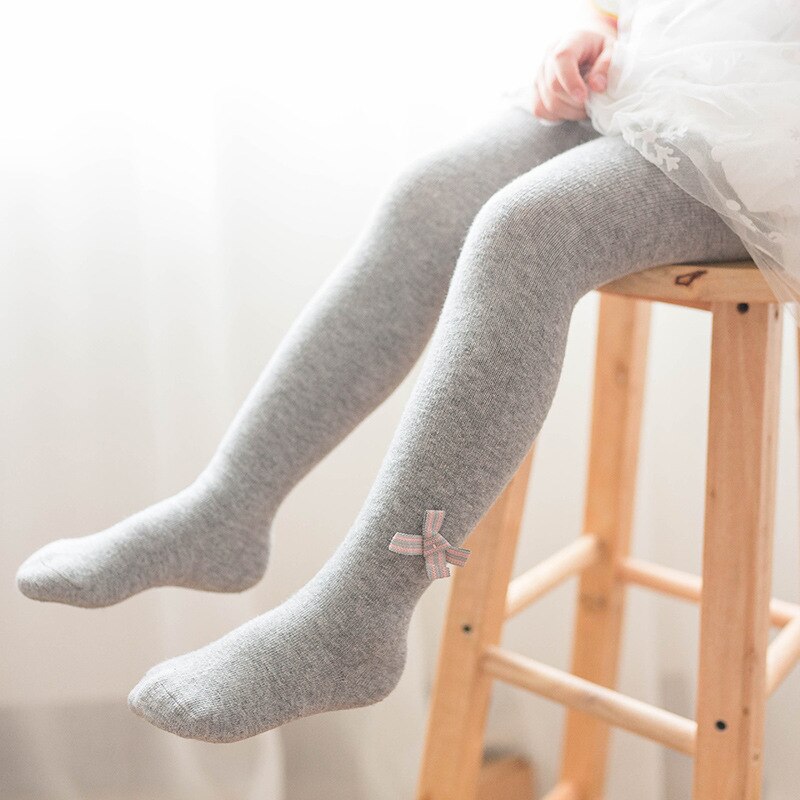Lente En Herfst Boog Kinderen Panty Zacht En Comfortabel Gebreide Baby Meisje Baby Leuke Baby Leggings: gray
