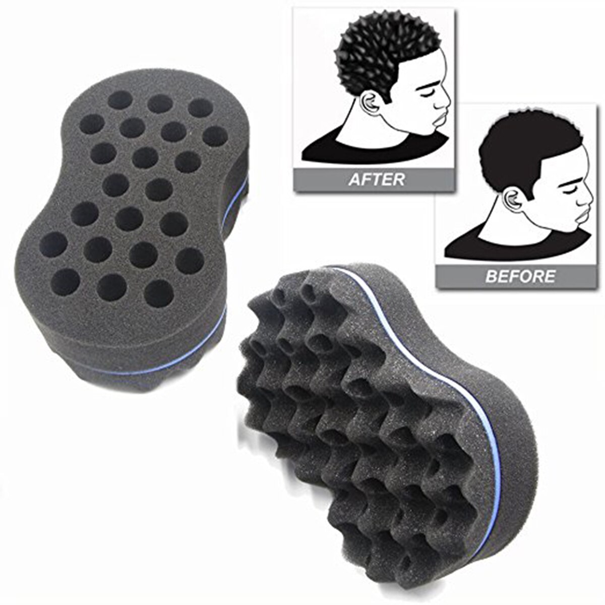 Double Sided Wave-Shaped Sponge Brushes Multi-Holes Side Braid Twist Hair Curl Sponge Brush Hair Styling Tools Hair Rollers