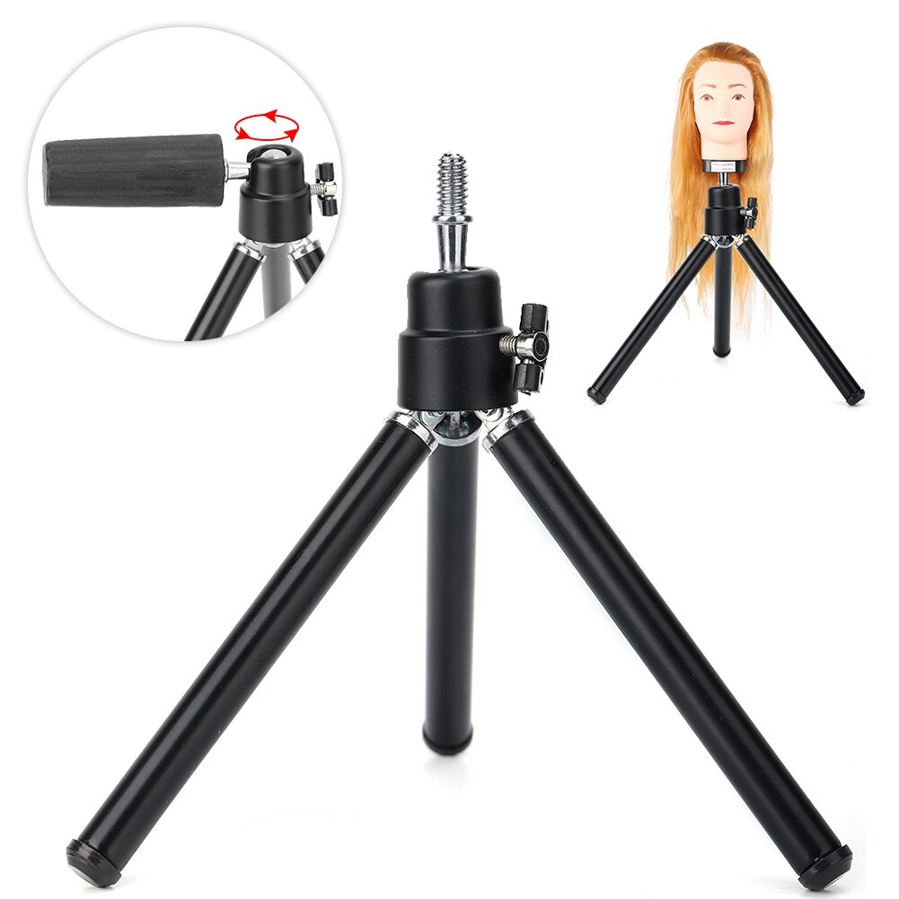 Mannequin Head Tripod Stand Adjustable Angle Salon Model Hairdressing Training Hairdresser Head Holder Mold Hair Wig Stand Tool