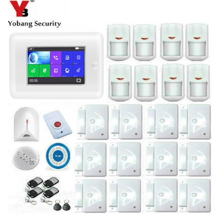 4.3 tommer berøringsskærm trådløs hjemmesikkerhed wifi gsm alarmsystem app fjernbetjening rfid kort arm frakoble glasbrud sensor