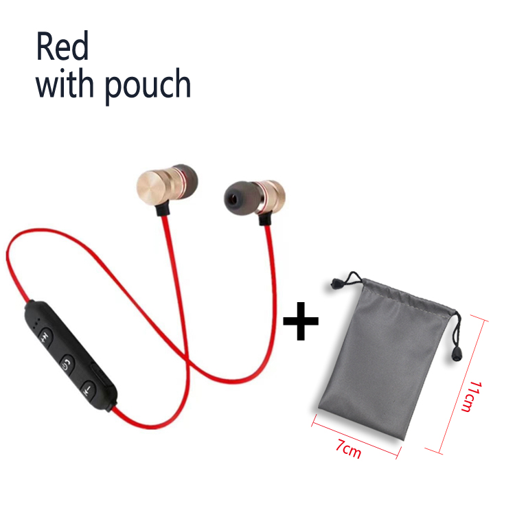 STTKGZD Cuffie Bluetooth senza fili Auricolare con archetto da collo In Ear Monitor con microfono Batteria lunga Auriculares Auricolare di alta qualità: Rosso
