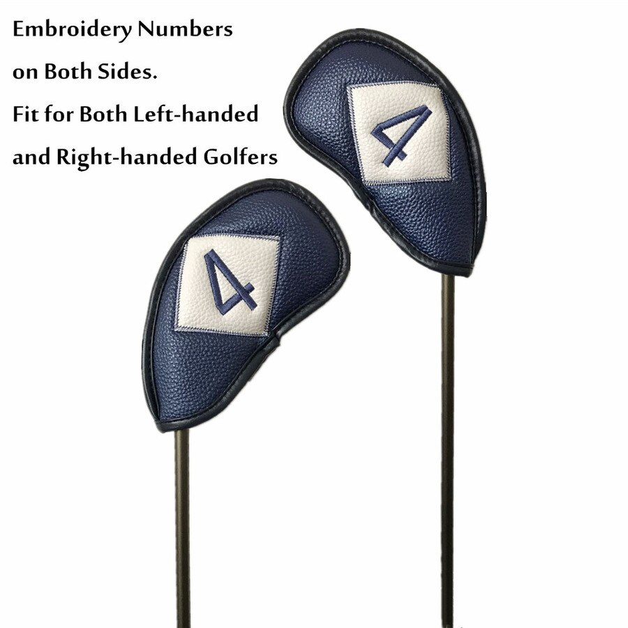 10/11/12 Pcs Double Sided Universal Leather Golf Club Head Covers Irons Fit Main Iron Clubs Both Left and Right Handed Golfer