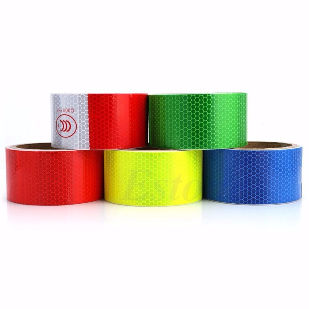 1PC 5CMX3M Reflective Safety Warning Tape Film Sticker Adhesive Decoration Warning Tape