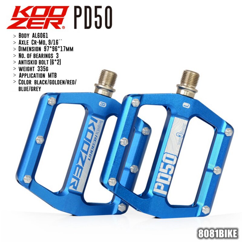 Mountain Bike Bicycle Pedals Cycling Aluminium Alloy Pedals Bicicleta Mountain Bicycle Pedal Flat XC TR AM FR DH KOOZER PD50