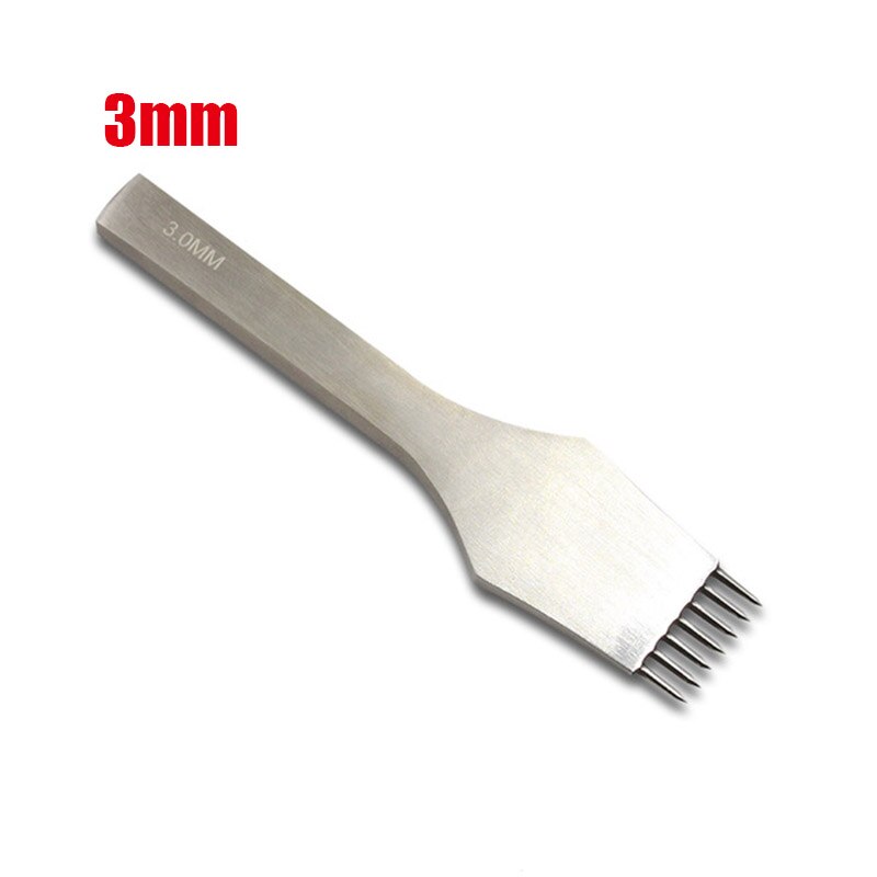 Herramienta de punzonado para manualidades de cuero, punzón, herramienta de costura de cuero, cincel de agujero circular de 3mm / 4mm / 5mm: 3mm 7 teeth