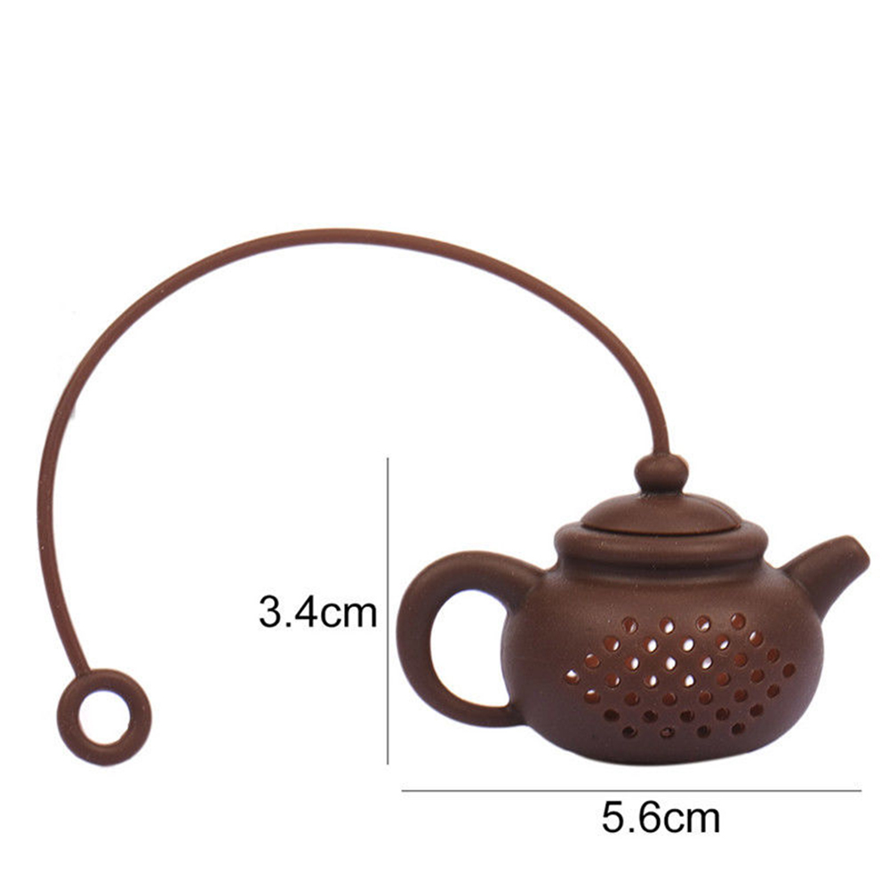 Theepot-Vorm Thee-ei Zeef Silicone Theezakje Leaf Filter Diffuser Siliconen Thee Accessoires 2 Kleuren