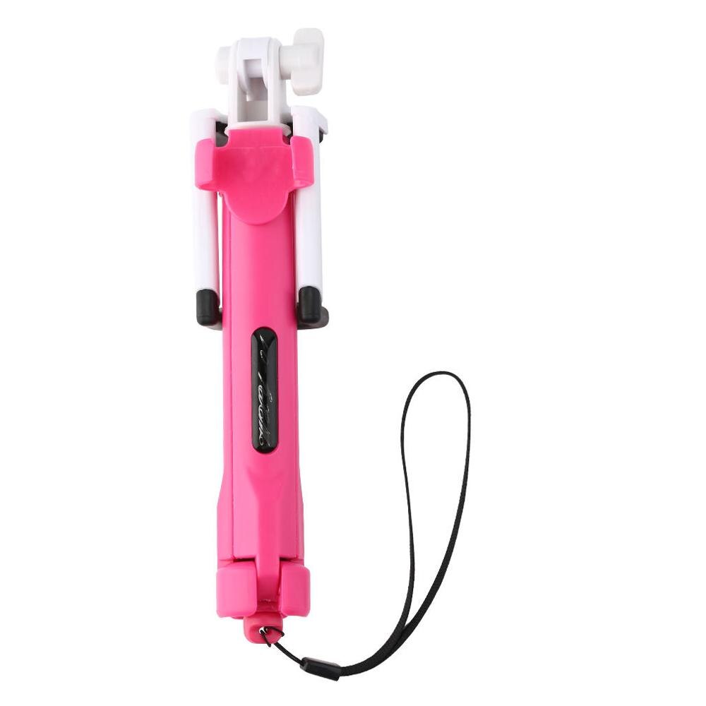 Trådløs selfie stick  bt 4.0 fjernudløser håndholdt mobiltelefon selfie stick monopod stativ holder til ios android smartphones: Lyserød