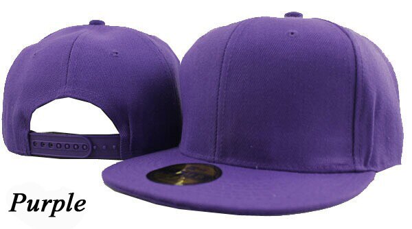 Mode Unisex Pure Kleur Platte Rand Dans Hoed Hiphop Hoeden hiphop Cap Blanco Baseball Caps Mannen Vrouwen Snapbacks Verstelbare: Purple