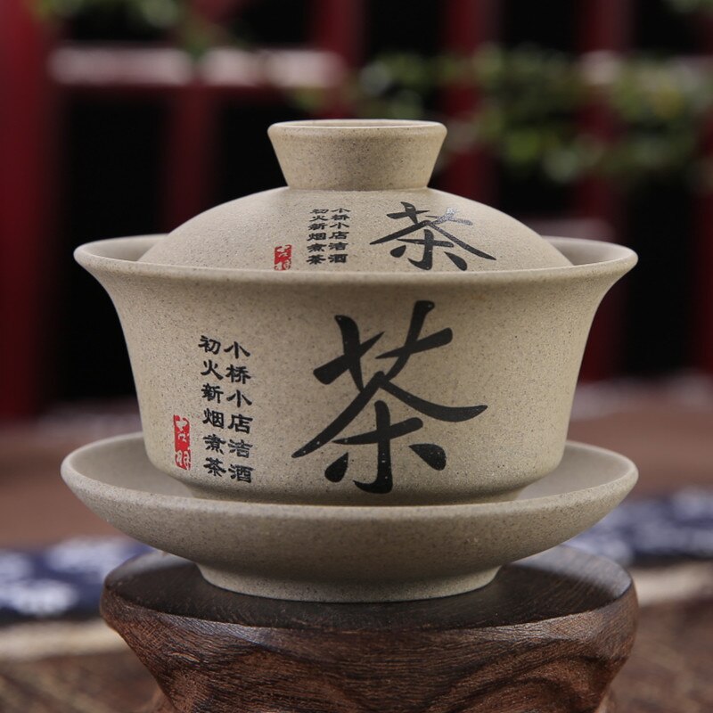 120ml teware antikk grov keramikk håndmalt gaiwan te kopp keramikk kopp kung fu te sett bolle kinesisk te mesterkopp terrin