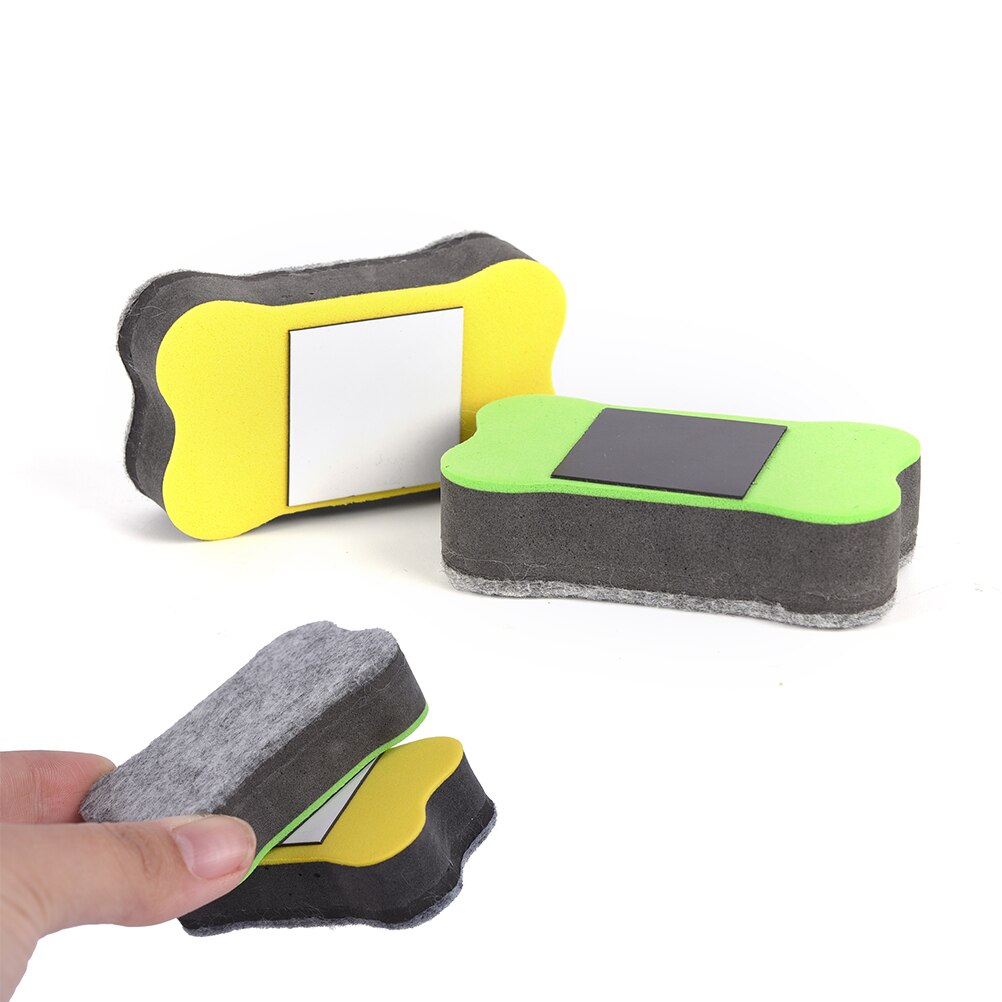 Rectangle Magnetic Whiteboard Eraser Dry Wipe Cleaner Marker Blackboard Accessories Office School Random Colors Size:70*40*20MM