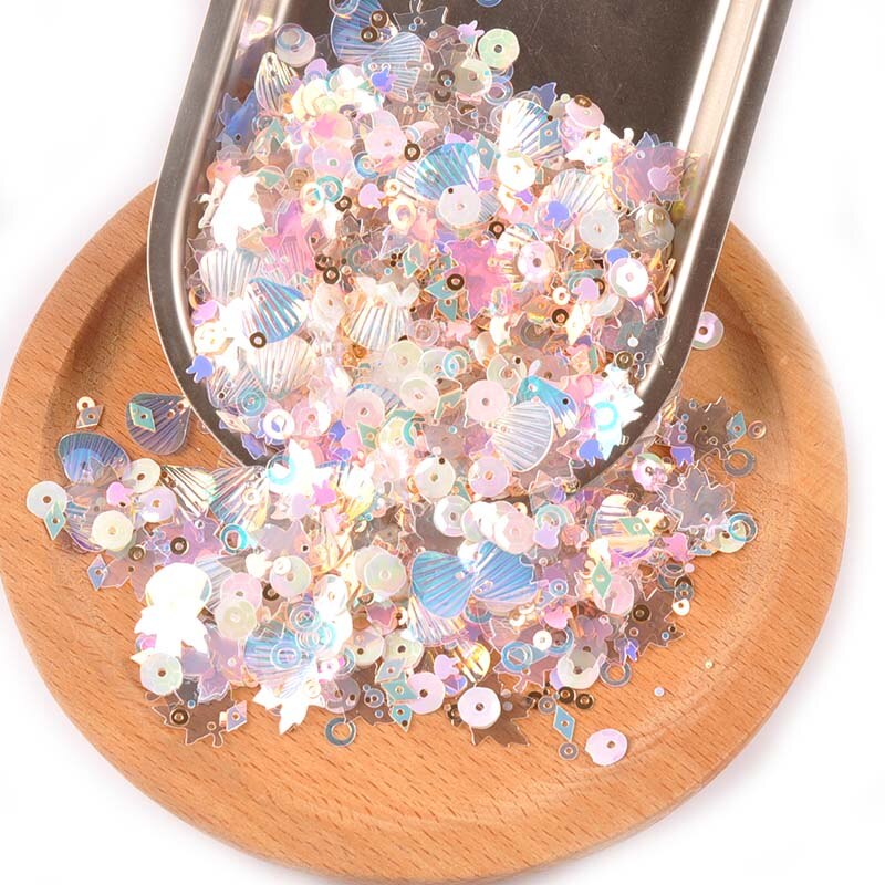 Gemengde Pailletten Voor Ambachten Glitter DIY Gezicht Nail Arts Naaien Decoratie Shell Spangle Paillette Stickers 10g (ongeveer 1000 stuks) c2676