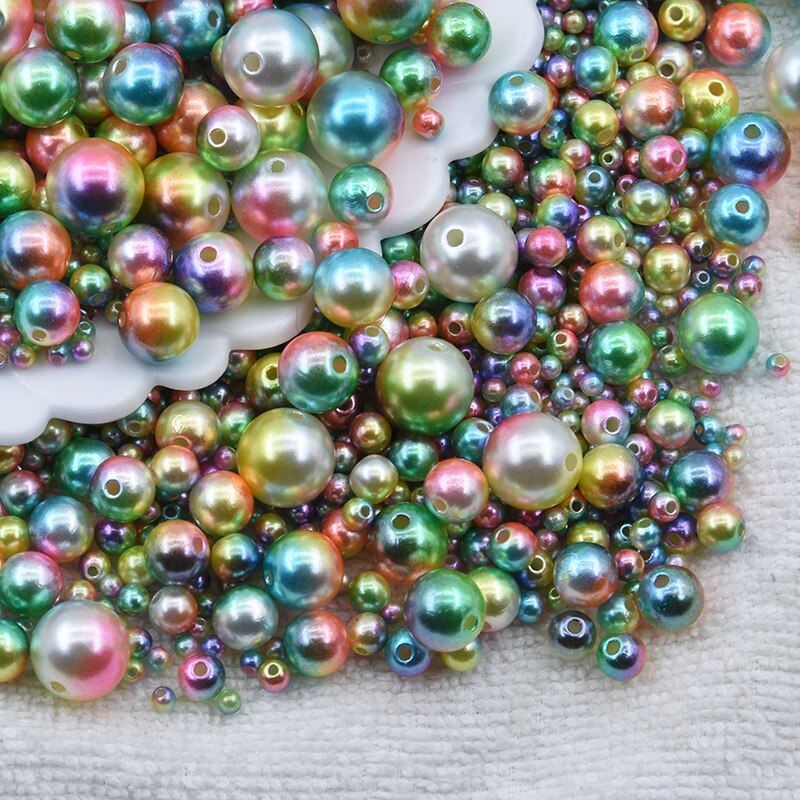 40-1000 stk størrelse 3/4/5/6/8/10/12mm abs efterligning perleperler runde løse perler håndlavet diy halskæde smykker gør tilbehør