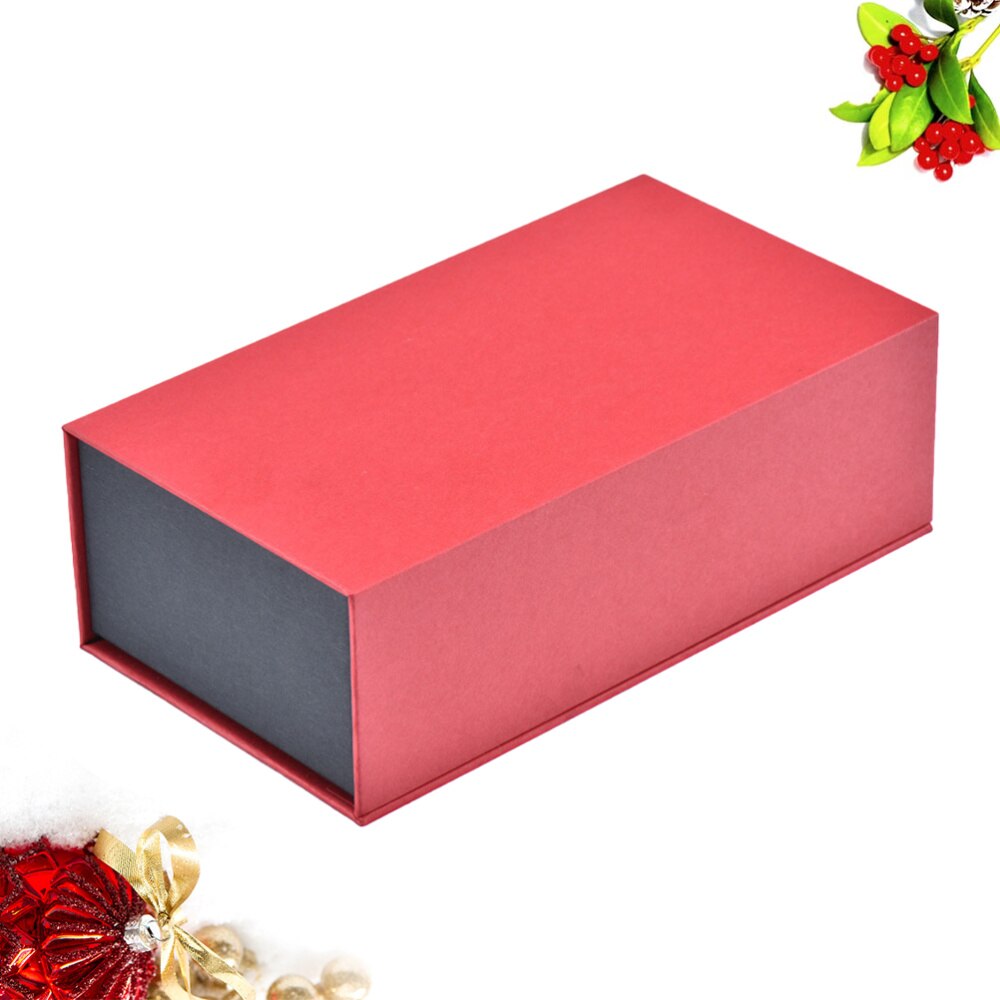 Kraft Paper Tea Storage Box Organizer Tea Bag Chest Box Tea Coffee Display Case (Black): Red