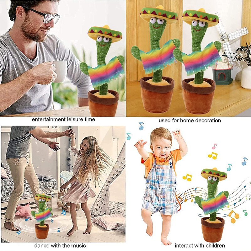 SchöNe Reden Spielzeug Tanzen Kaktus Puppe Sprechen Sprechen Klang Rekord Wiederholen Spielzeug Kawaii Kaktus Spielzeug freundlicher Wohnkultur
