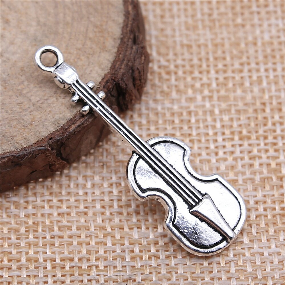 Wysiwyg 5Pcs 42X13Mm Viool Charm Hangers Voor Sieraden Maken Muziekinstrument Viool Hangers Charm