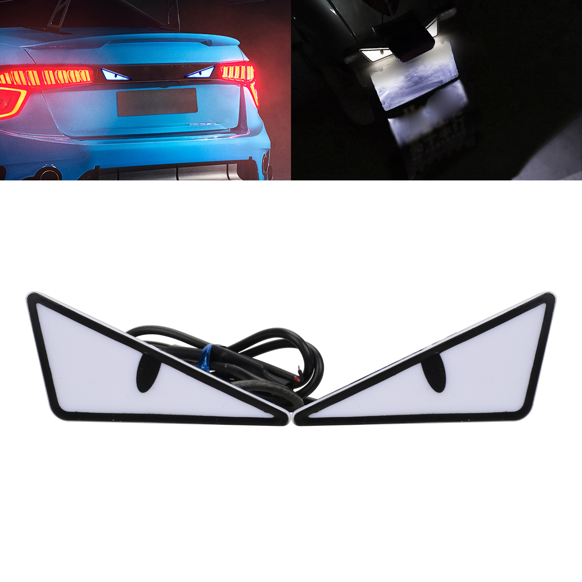 Voiture LED yeux du diable lumière 12V yeux de démon phare moto feu arrière Auto décoration lumières rouge vert jaune bleu blanc