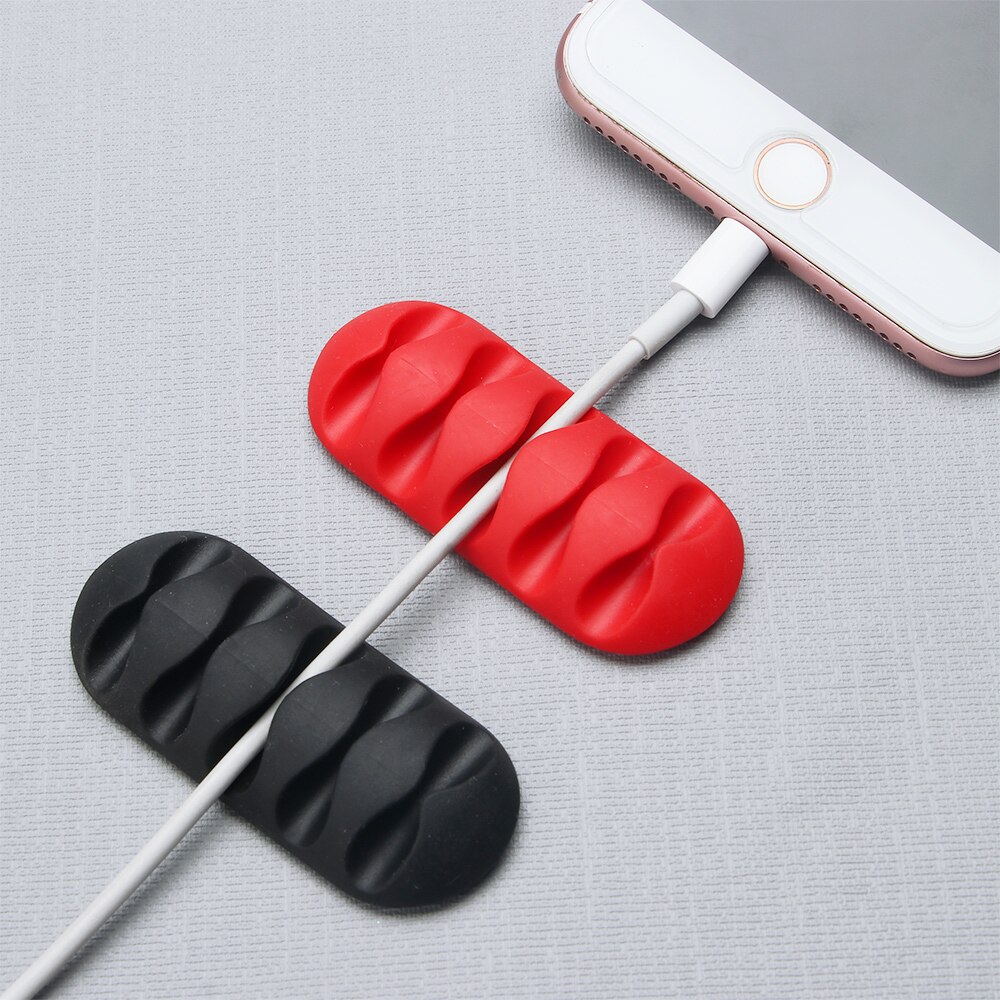 5 åbninger opruller kabelholder klip gummi desktop telefon øretelefon kabel opruller oplader organisator kabel holder øretelefon fikseringsklemmer