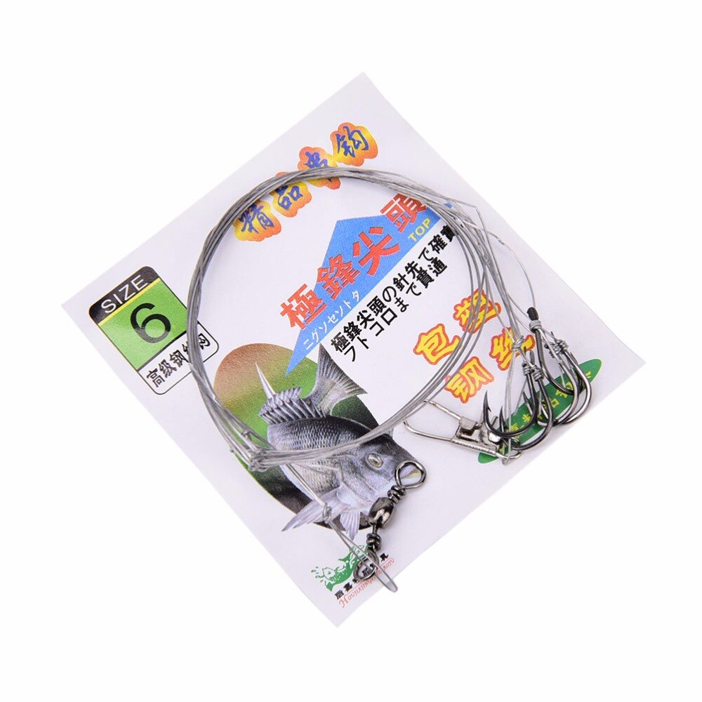 3bags 5#6#7#8#9#10#11# steel wire hook Fishing Line Steel Wire Leader With Swivel Fishing Accessory Fishing Wire Lead core Leash