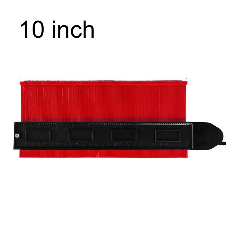 10 pouces Contour jauge profil copie jauge profil gabarit Guide marquage pour carrelage multifonctionnel bord forme copie outils de mesure: 10 inch red