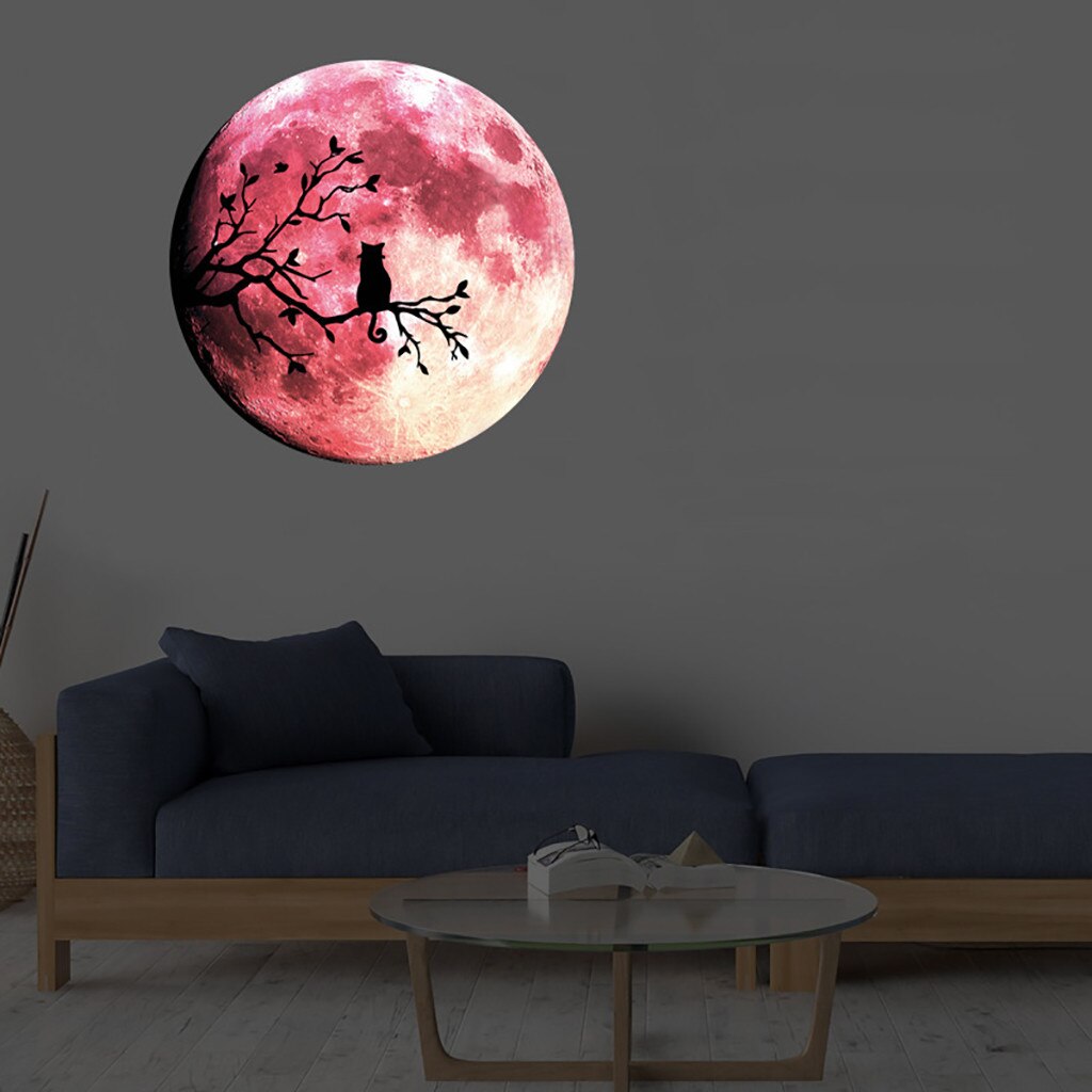 Luminous Moon 3D Wall Sticker planets Glow Stickers in the Dark Moonlight Kid Bedroom stars halloween Decor Mural