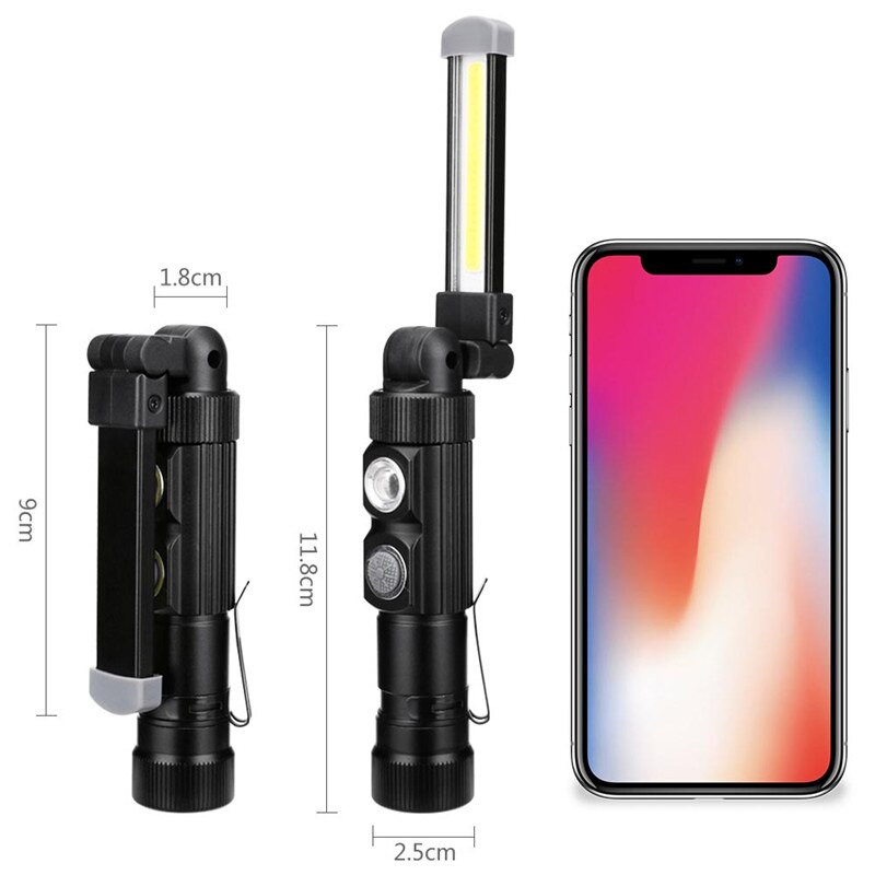 SANYI 5 Modes lanterne Portable intégré 123 batterie COB lampe de poche LED USB Rechargeable lampe de Camping d'urgence Linternas