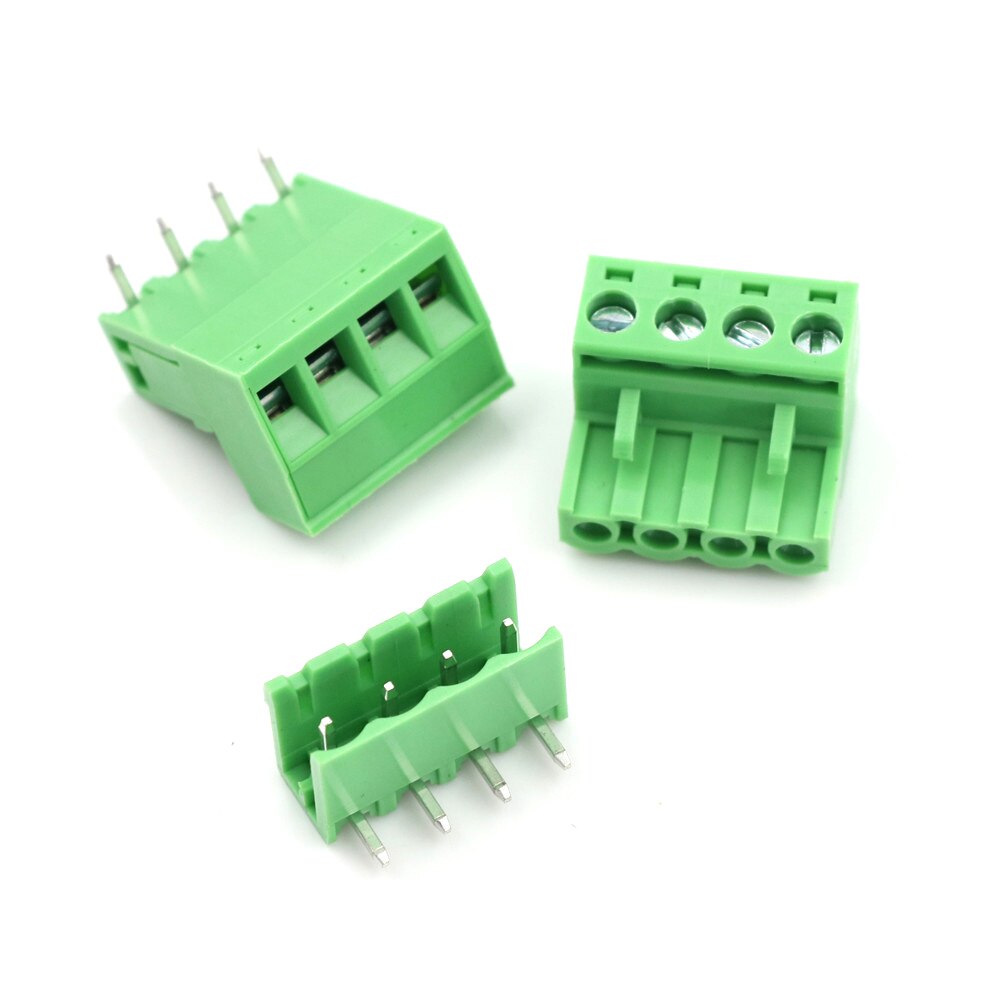 10sets Green 4Pin Plug-in terminal block 5.08mm Pitch Plug-in Screw PCB Terminal Block Connector