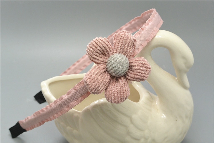 1 Piece Children&#39;s 3d Floral Bow Headbands Kids Corduroy Bow Knot Hairband Headwraps for Girls Hair Accessories