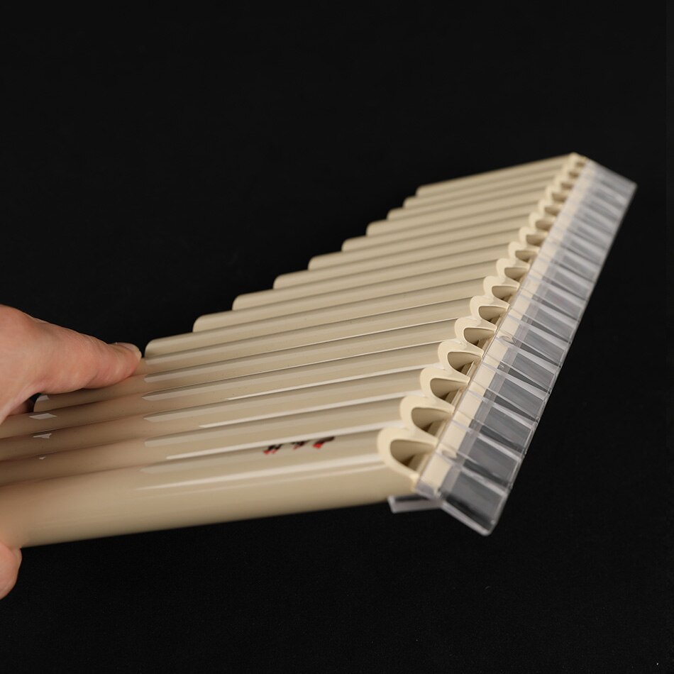 16 Tube résine C ton Pan flûte apprentissage facile pour bois Instruments de musique amateurs débutant jaune ivoire