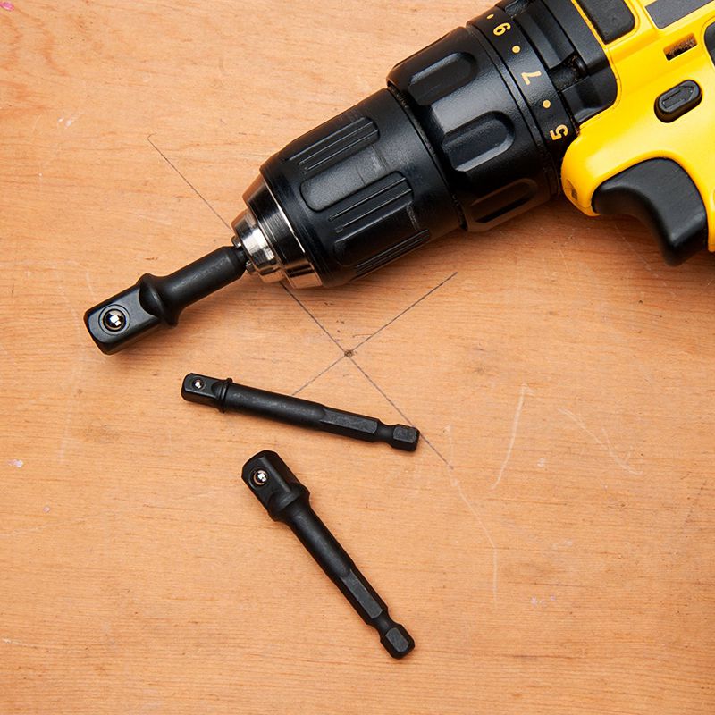 Impact Grade Socket Adapter/Extension Set | Turns Power Drill Into High Speed Nut Driver | 1/4 inch, 3/8 inch, and 1/2 inch Dr