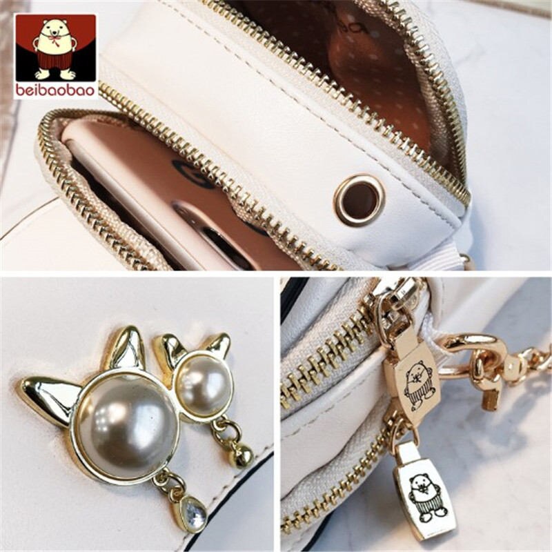 Beibaobao PU female mobile phone bag leisure Messenger Bag Mini chain bag leisure Bags
