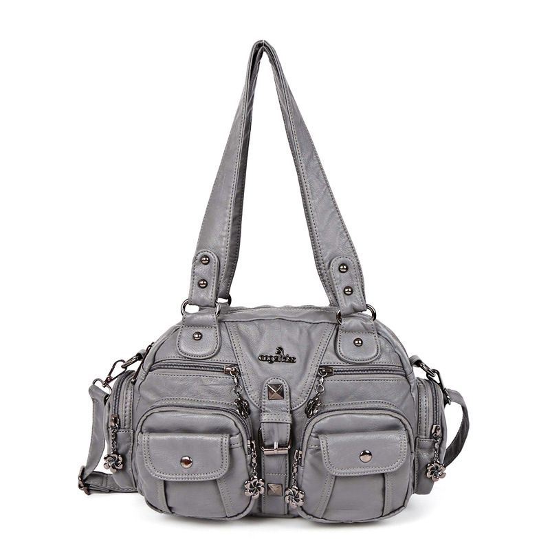 Bolsos de mano Vintage para mujer, Hobos de de lujo, bandoleras femeninas con asa superior, de a la , S2111: Gris