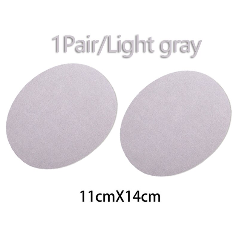 1 Paar Diy Applique Apparel Reparatie Iron-On Suede Ovale Stof Patch Elleboog Knie Patches Naaien Stof Kleding Accessoires: Grey