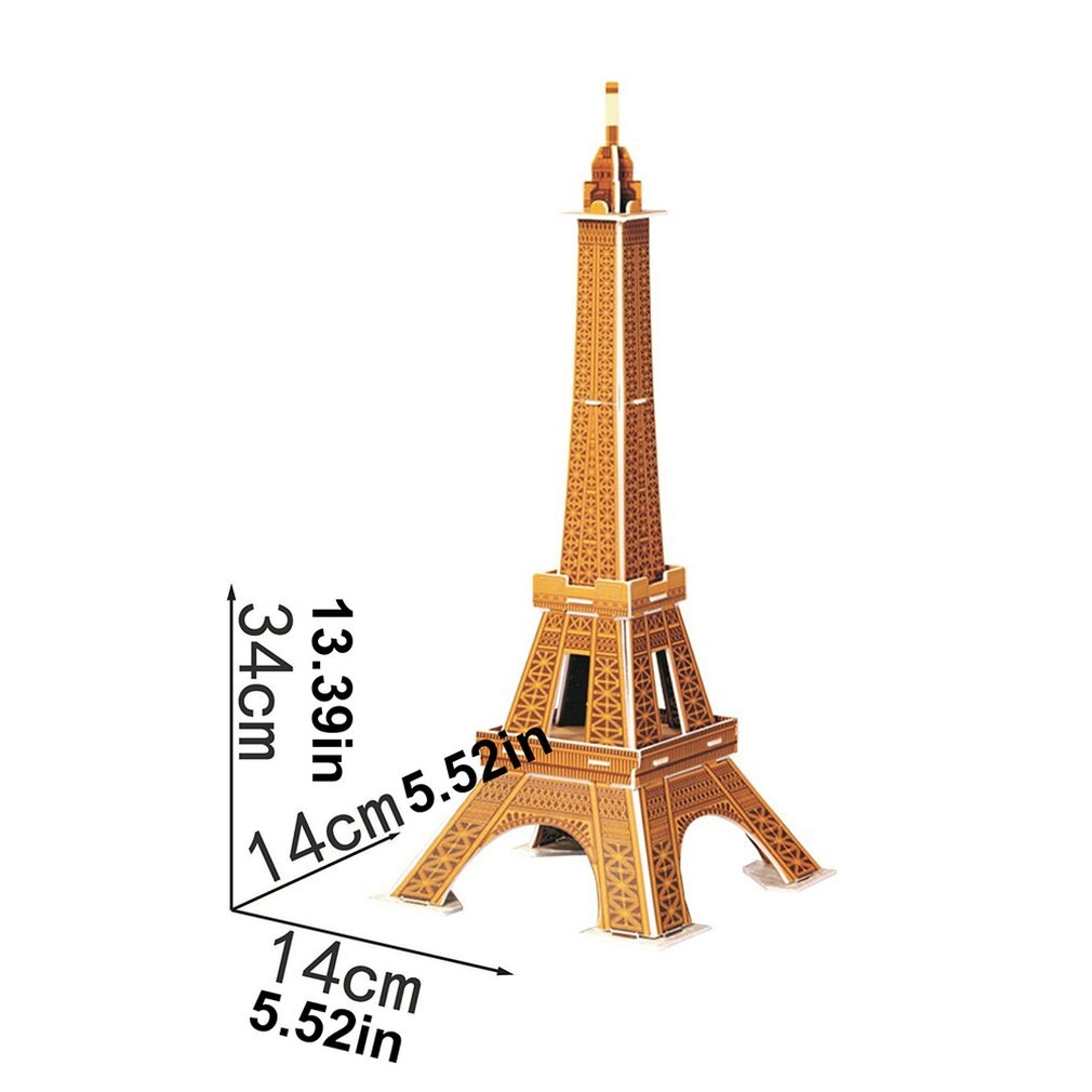 Mini Magic world Architecture Eiffel Tower Statue of Liberty card paper 3D Puzzle building models Educational Toys Kids: Eiffel Tower