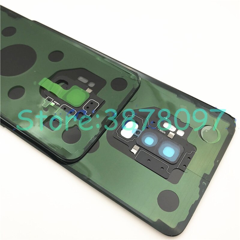 Neue Für Samsung Galaxy S9 G960F & S9 Plus G965 S9 + Zurück Batterie Abdeckung Tür Hinten Gehäuse Fall Ersetzen + hinten Kamera Glas Objektiv + Logo