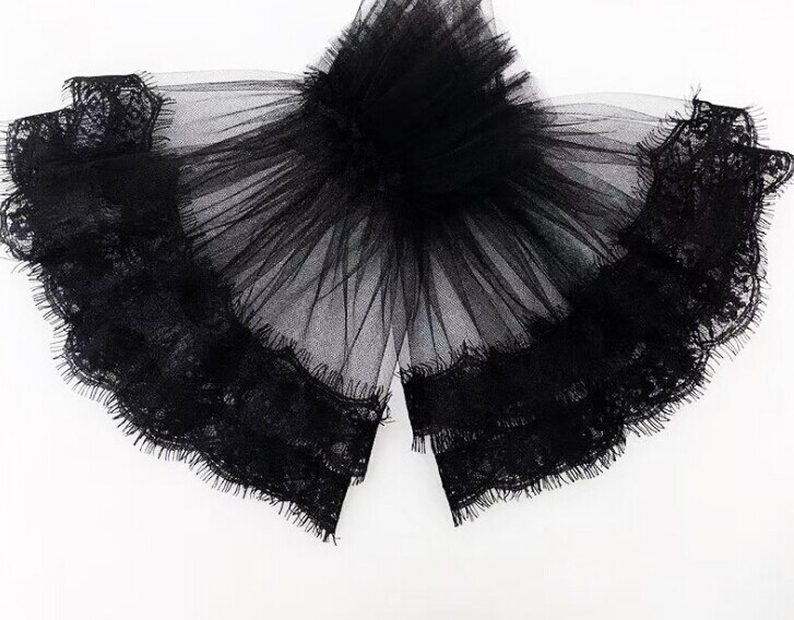 Vrouwen Zwarte Kleur Vintage Kant Handschoen Dame Nep Kant Arm Mouw Zwarte Nep Mouw Vingerloze Handschoen R1046