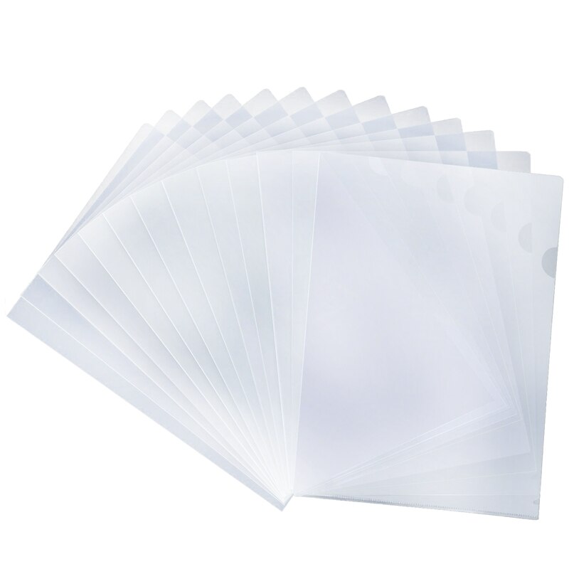 -48Stck Kunststoff Klar Dokument Ordner-L-Typ Ordner Kopie Sicher Projekt Taschen, A4/knapp Größe, transparente Farbe: Ursprünglich Titel