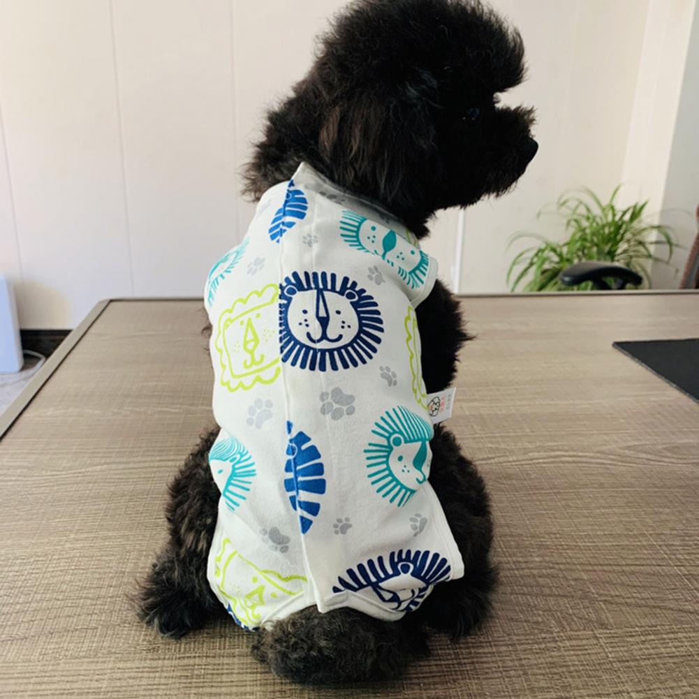 Mono portátil para mascotas, mono de algodón para perro, estampado, amigable con la piel, traje de destete para mascotas