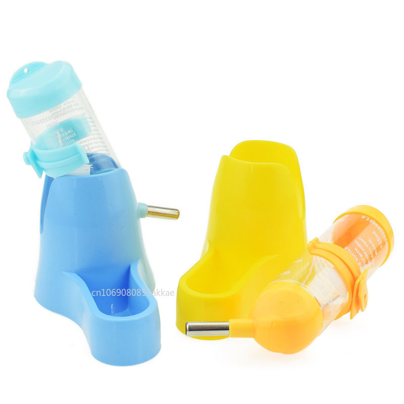 Botella de agua bebedero para hámster con soporte para animales pequeños, botellas de plástico para beber, botellas de agua, fuente de tubo con cabezal para beber