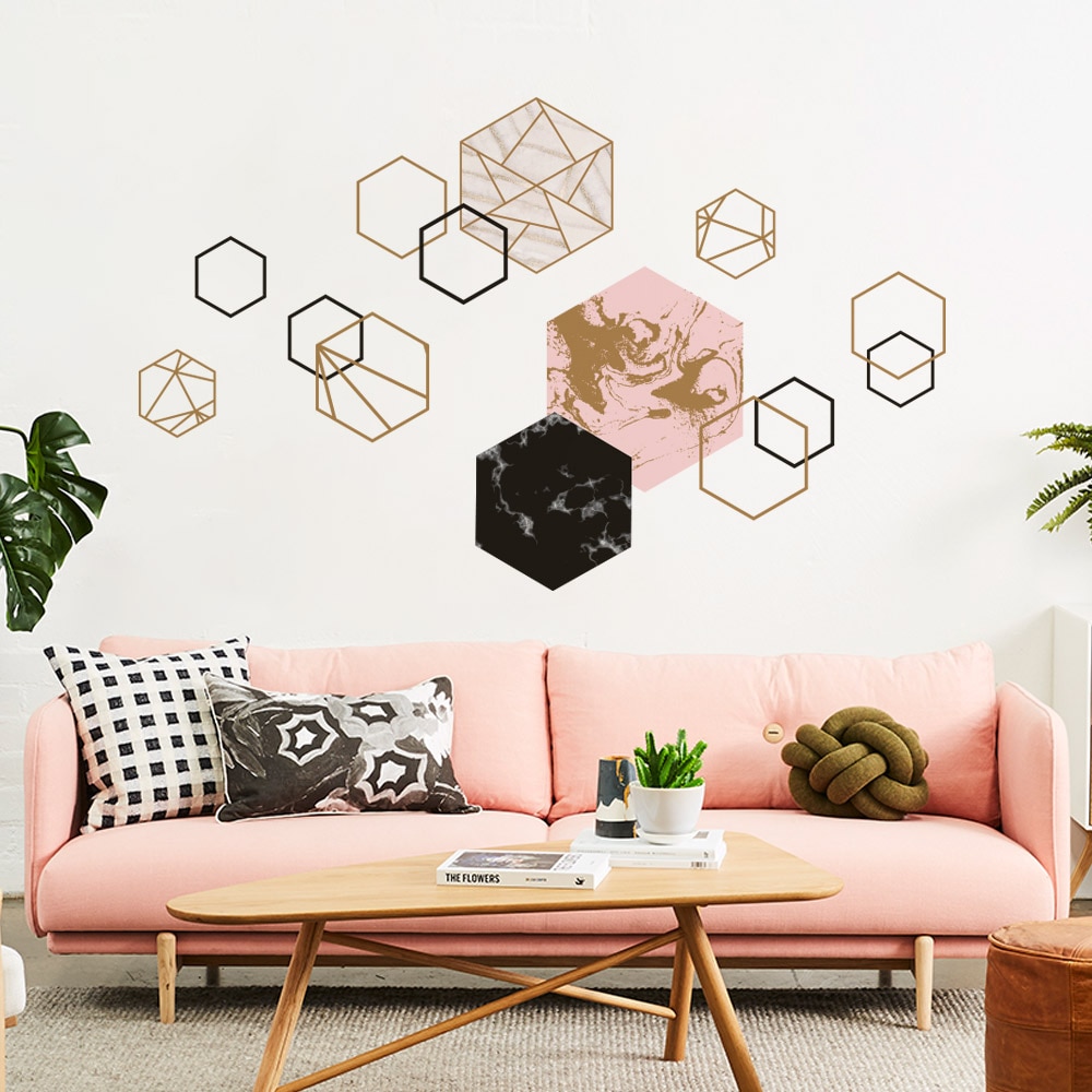 Hexagon Muurstickers Geometrie Woonkamer Decoratie... – Vicedeal
