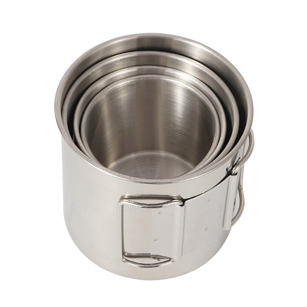 4Pcs 304 Rvs Outdoor Camping Cup Set Draagbare Bergbeklimmen Trekking Cups Reizen Wandelen Kookgerei Camping Benodigdheden: Default Title