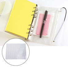 5pcs A5/A6 Clear PVC Zipper Binder Pockets 6 Hole Documents File Folder Filing Holder Pouch Bag Protectors