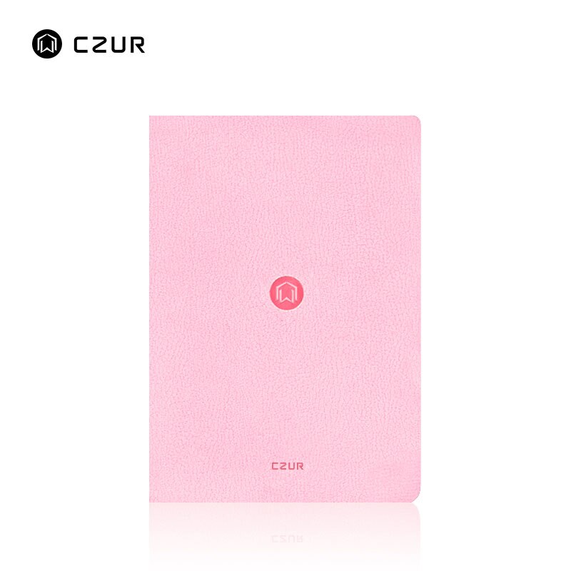 CZUR Smart Journal Notebook with OCR PU Leather Waterproof Cover Recycled Acid Free Paper Notepad for Office School Drawing: Pink - Notebook