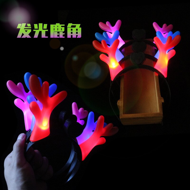 Weihnachten Leuchtenden Geweih Stirnband Konzert Nacht Licht LED Stirnband Kopfschmuck Geweih Glänzende Stall Spielzeug