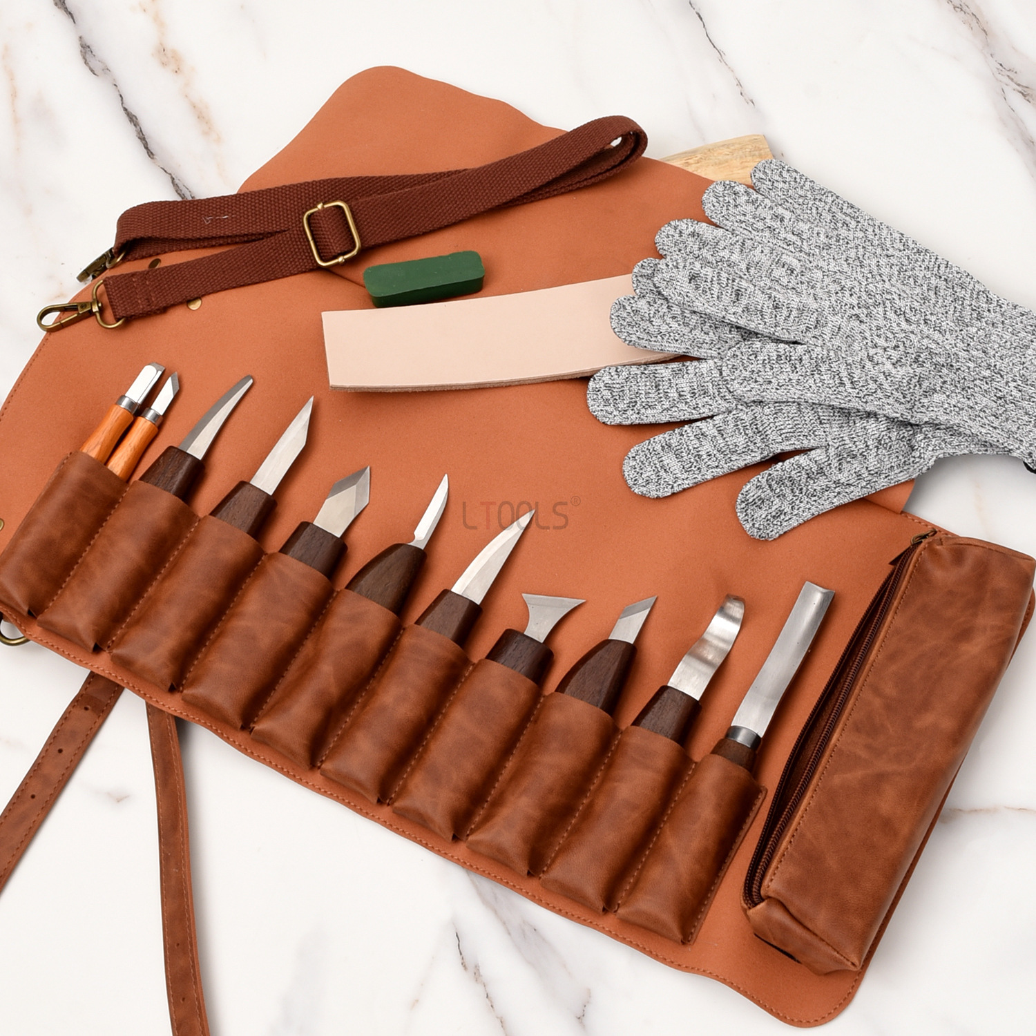 Kit de sculpture sur bois, ensemble d'outils de gravure faits à la main de luxe, Kit de blanchiment du bois, couteaux de sculpture sur bois pour débutant