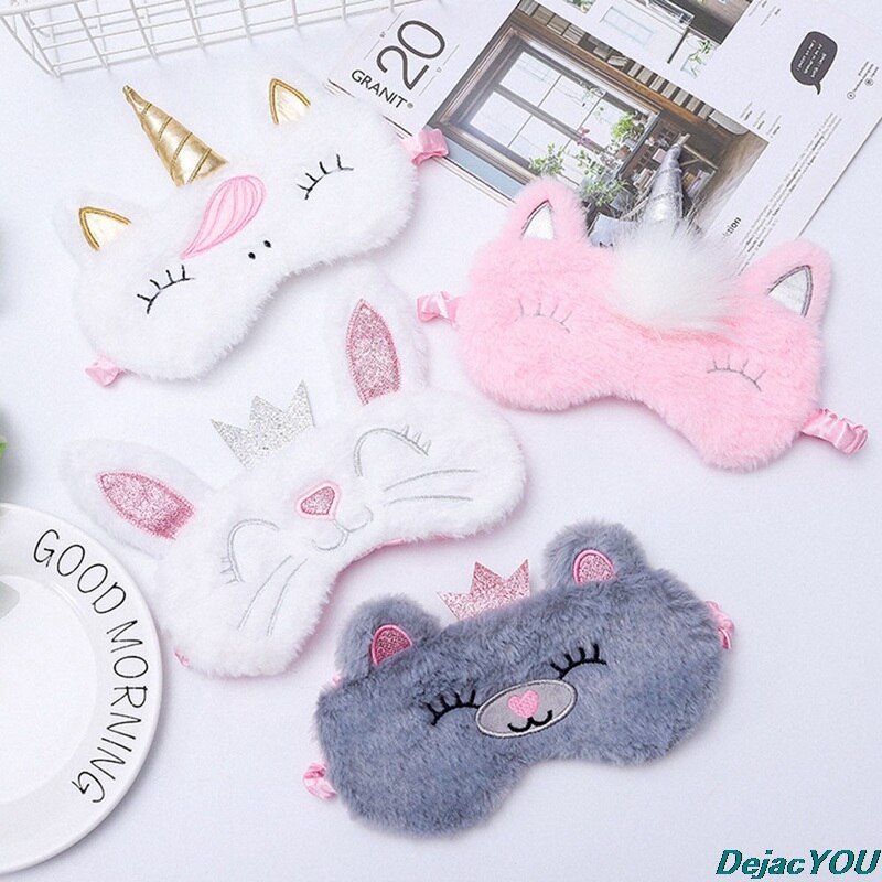 Schattige kikker kitten ogen zachte slaap oogmasker masker dier pluche oogmasker ontspannen meisje dame familie-uitstapje