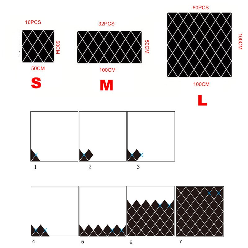 16/32pcs DIY 3D Mirror Wall Stickers Diamonds Triangles Acrylic Wall Mirror Stickers for Kids Room Living Room Home Decoration