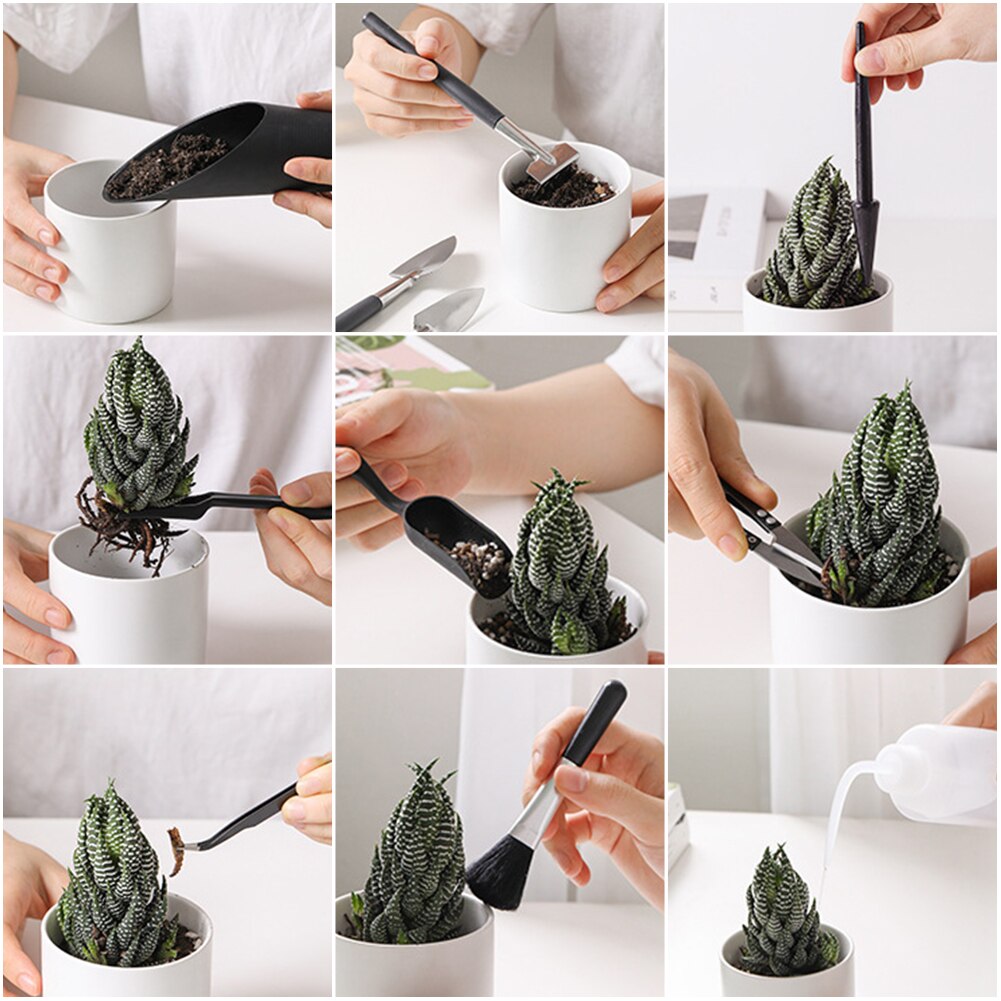 5/8/13Pcs Garden Planter Kit Succulent Plants Tools Mini Garden Hand Tools Set Indoor Bonsai Miniature Transplant Seedling Tool