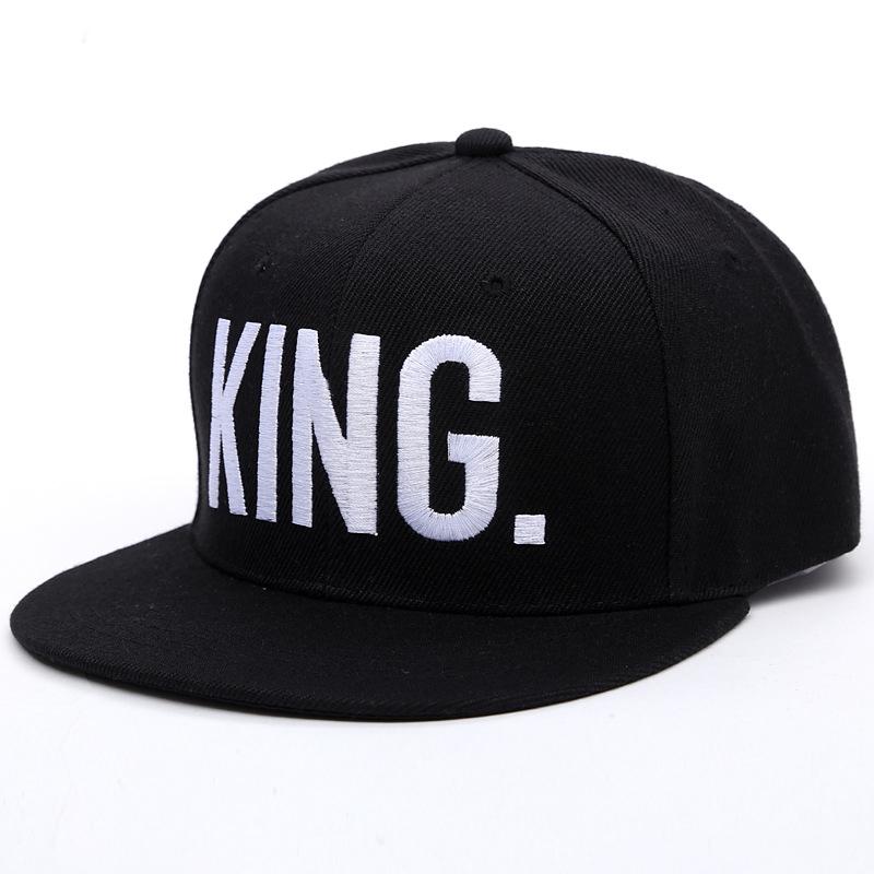 White on Black King Queen Letters Outdoor Lovers ny Baseball Caps Adjustable Baseball Hat